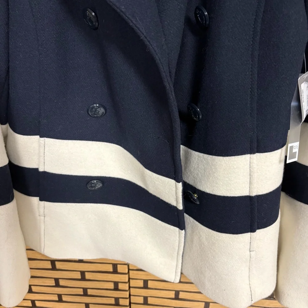JCPenny Navy Wool Blend Coat‎ Size Large